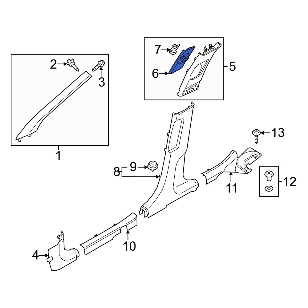 Hyundai OE 85843AB000TVN Right Seat Belt Height Adjuster Cover
