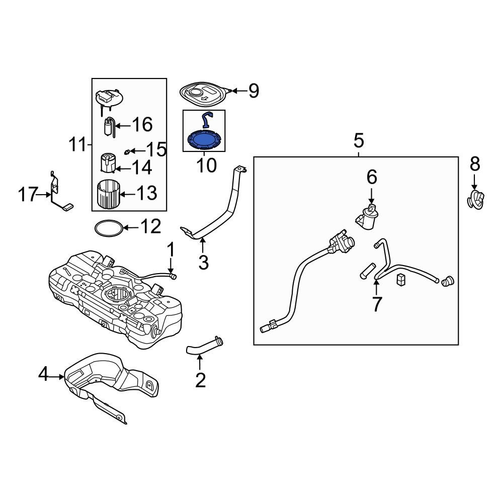 Hyundai OE 31152A9000 Fuel Tank Lock Ring