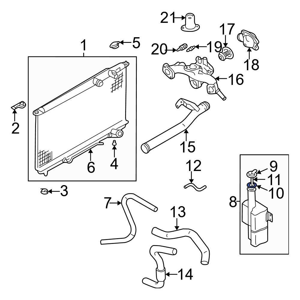 Hyundai OE 2544222020 Engine Coolant Reservoir Cap Gasket