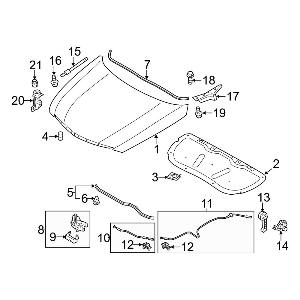 Hyundai OE 811812B000RY - Front Hood Release Handle