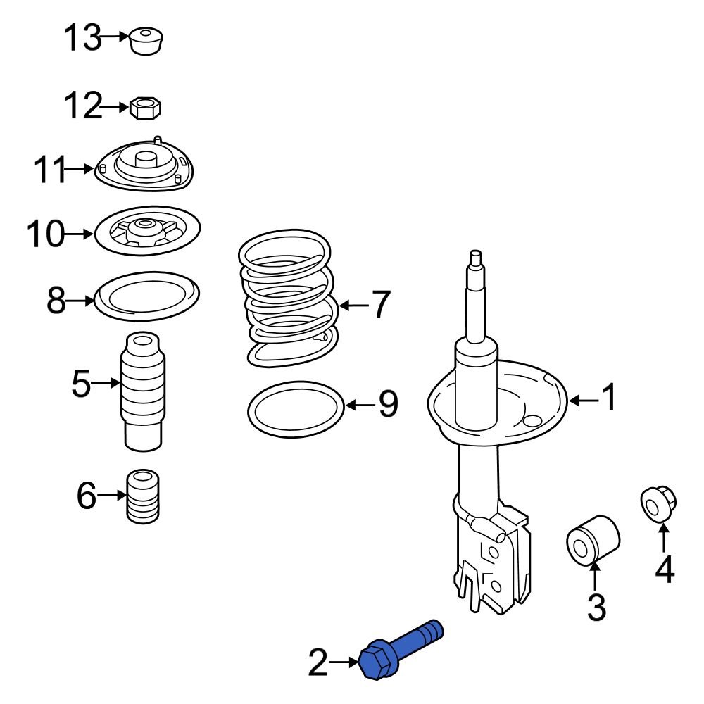 Hyundai OE 546452H000 - Suspension Strut Bolt