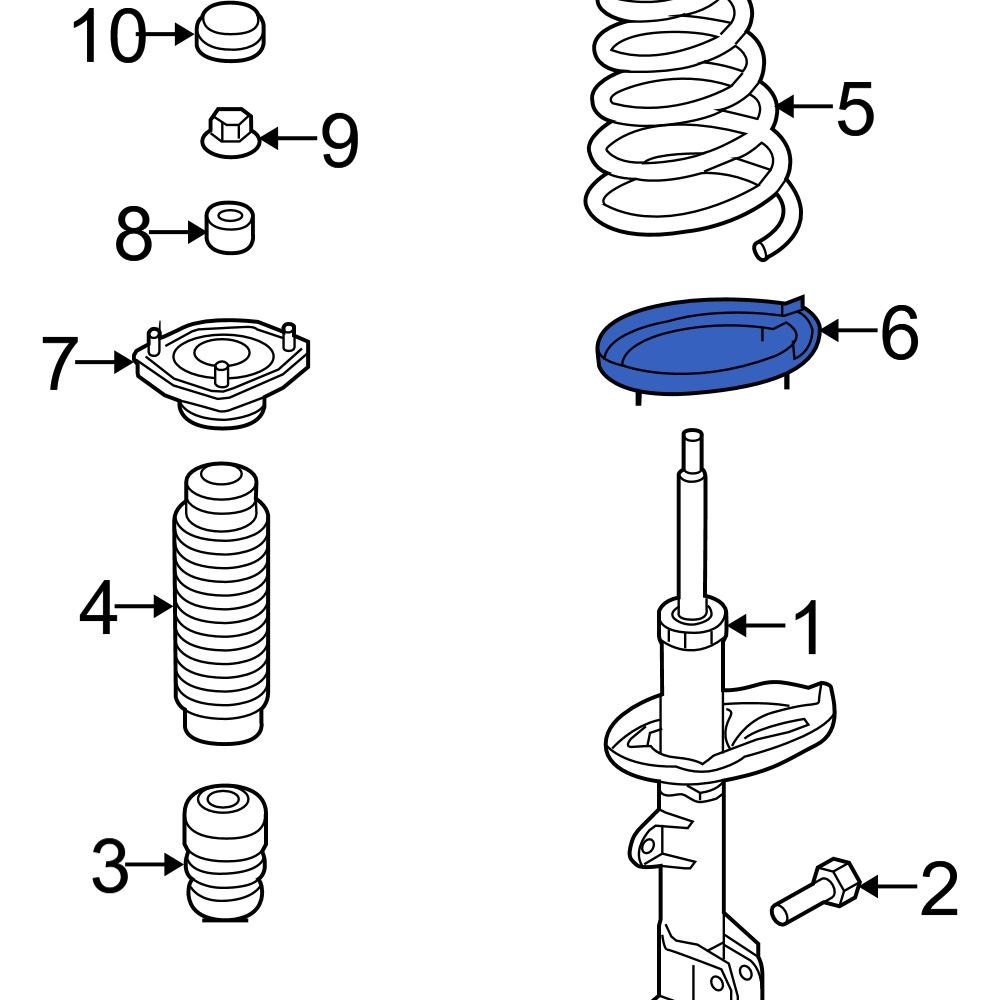 Hyundai OE 546333A000 Rear Coil Spring Insulator