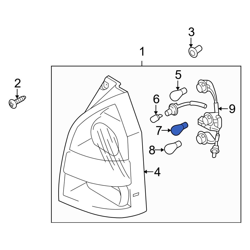 Hyundai OE 1864427088N Upper Tail Light Bulb