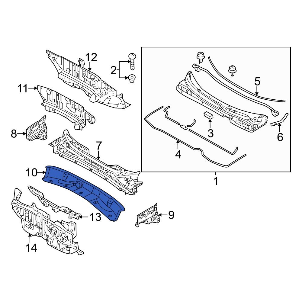 Hyundai OE 667972S000 - Cowl Grille Panel