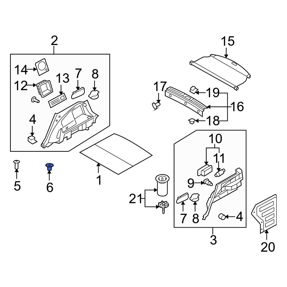 Hyundai OE 1491405000 - Door Sill Plate Grommet