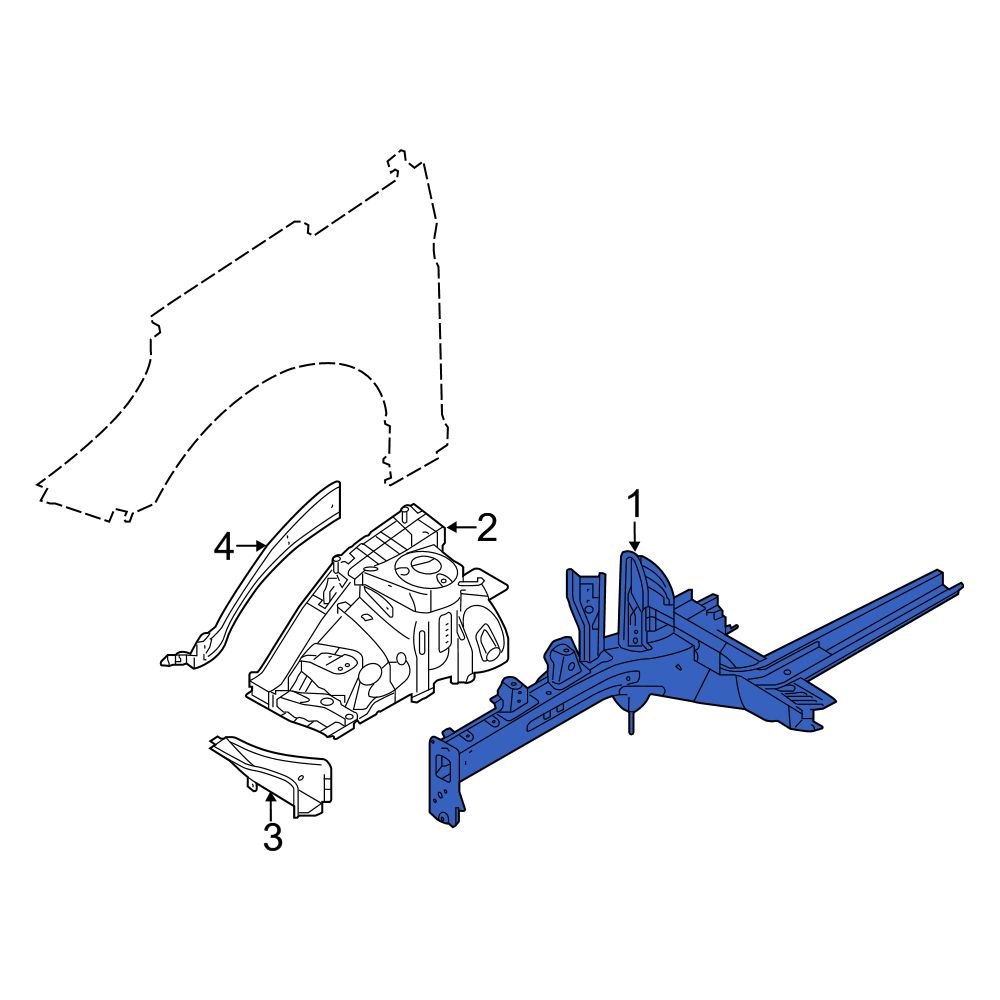 Hyundai OE 64602C2000 Front Right Frame Side Member Assembly