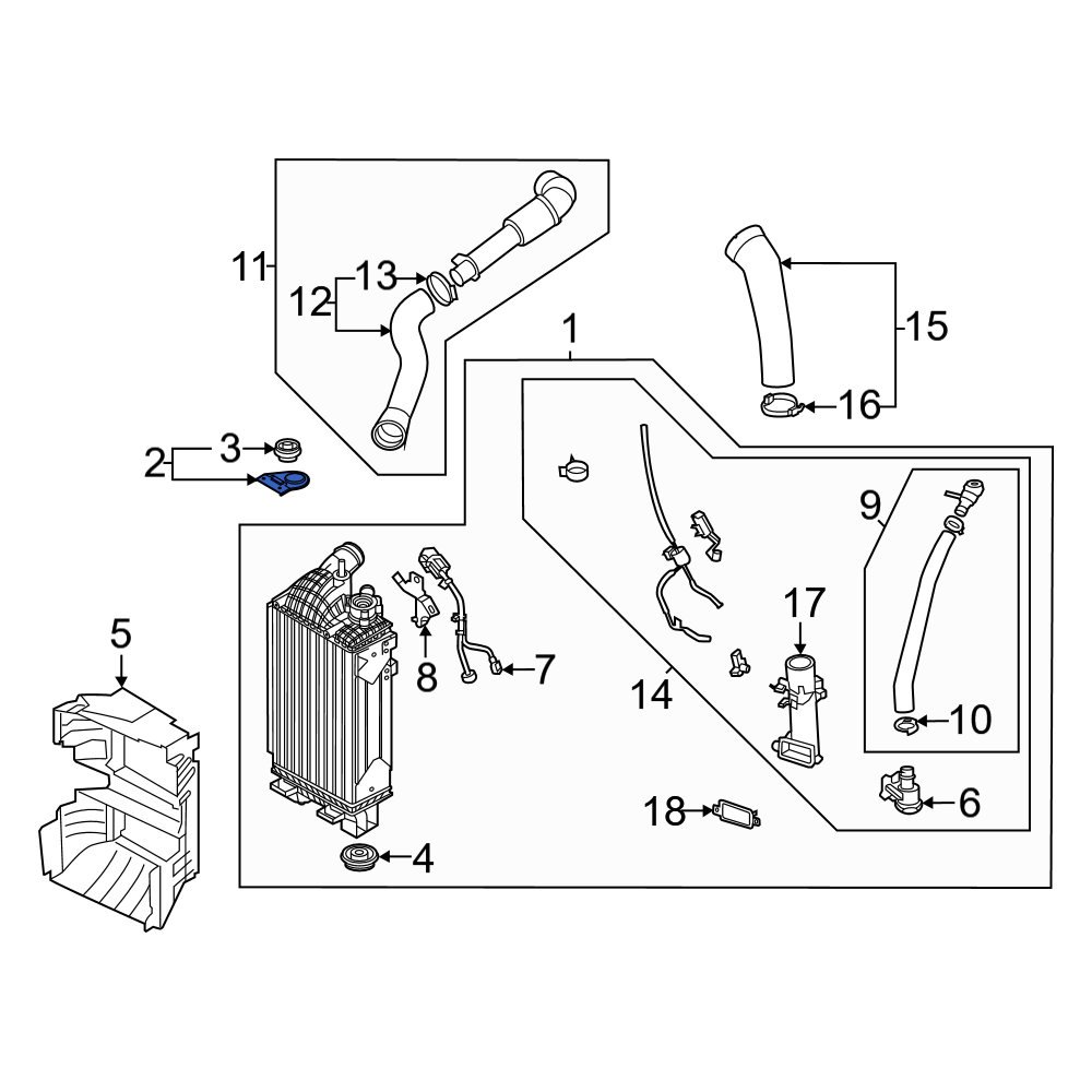 Hyundai OE 282592M000 Front Upper Intercooler Bracket