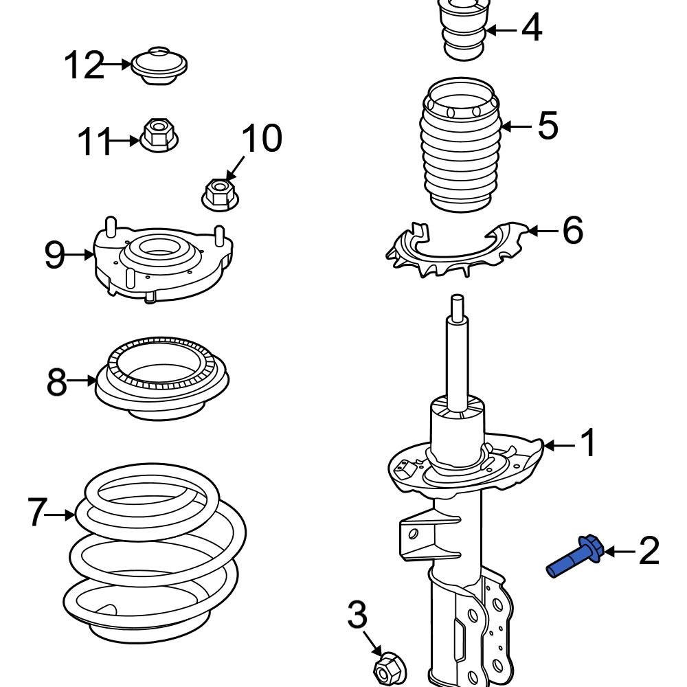 Hyundai OE 54645C1000 Suspension Strut Bolt