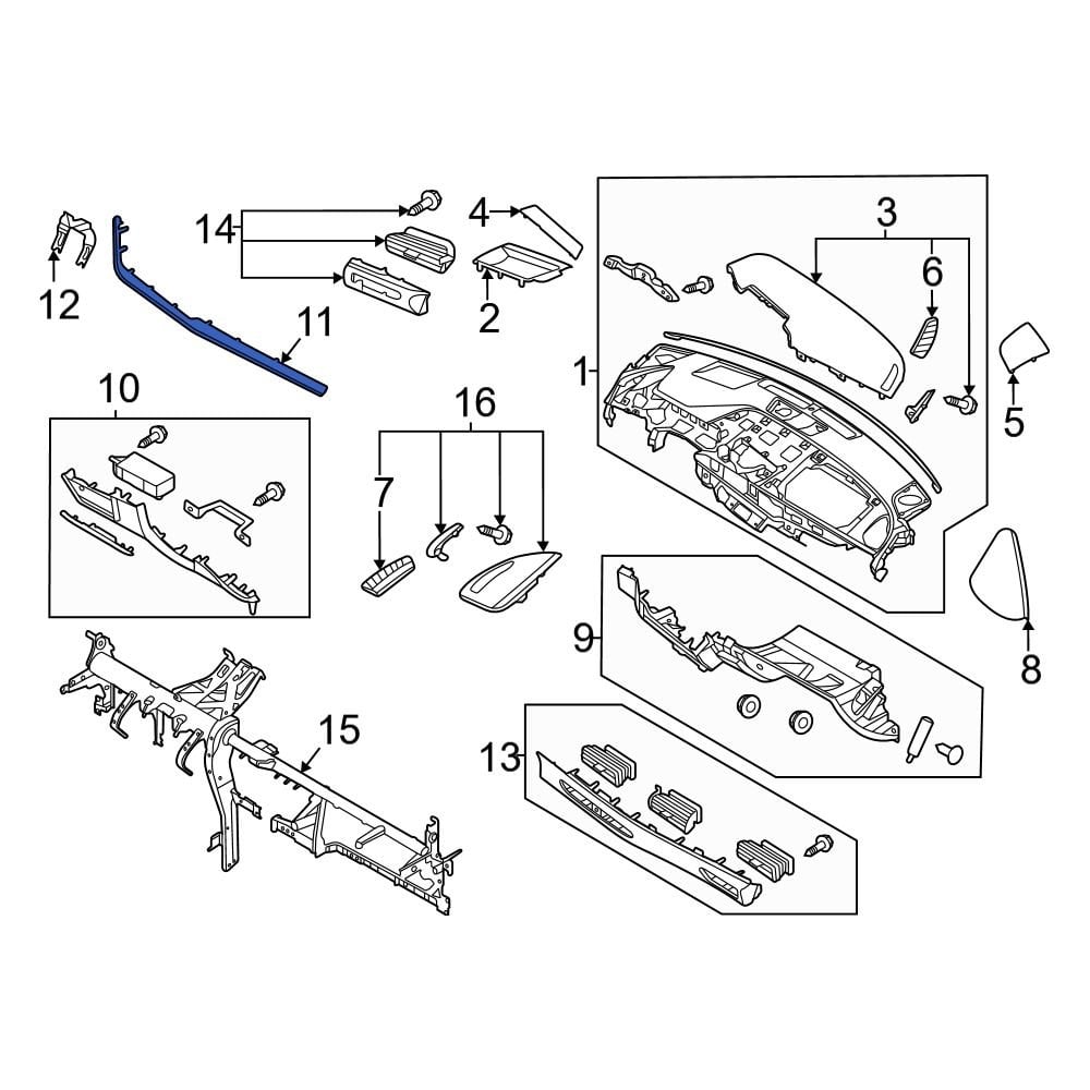 Hyundai OE 847A0L0400NXZ - Front Left Instrument Panel Molding