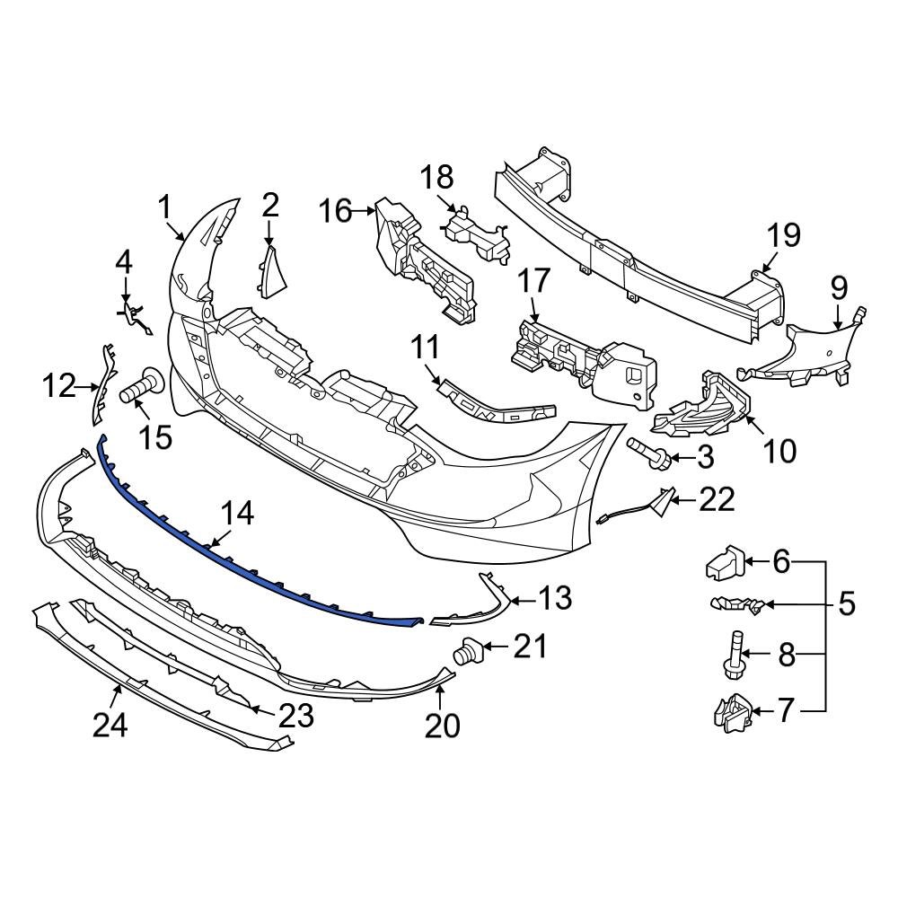 Hyundai OE 86569L1060 Front Center Bumper Trim