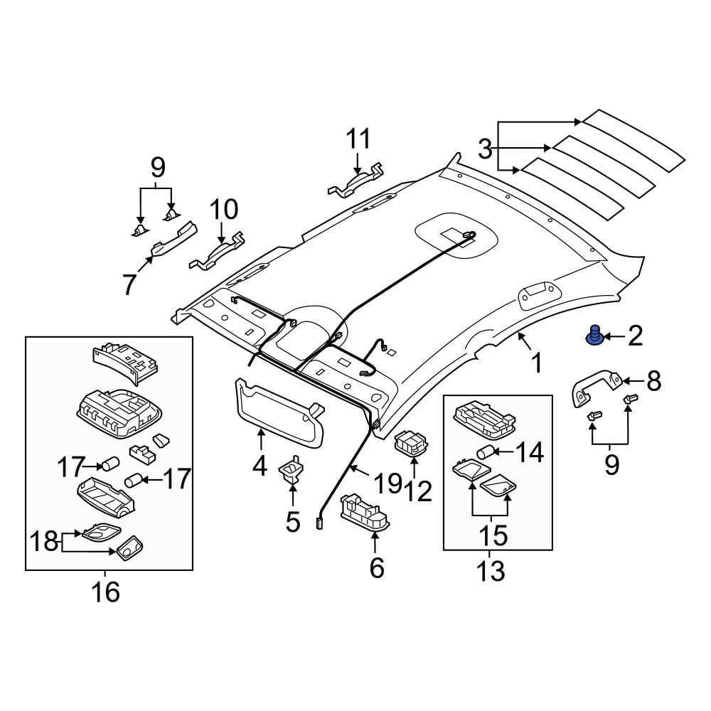 Hyundai OE 857463L000TX - Headliner Clip