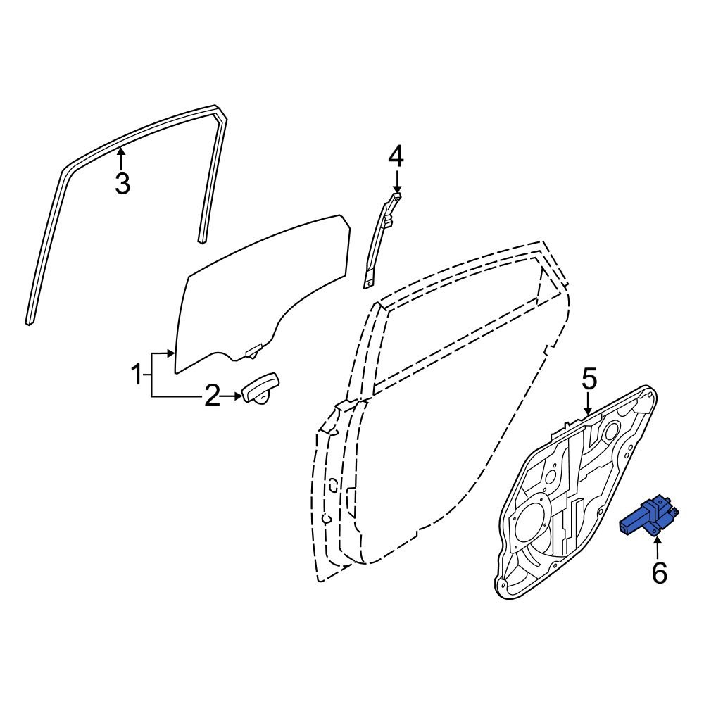 Hyundai OE 834603S001 Rear Right Power Window Motor