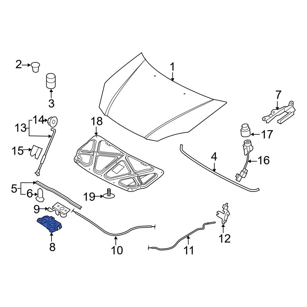 Hyundai OE 811301G000 - Front Hood Latch