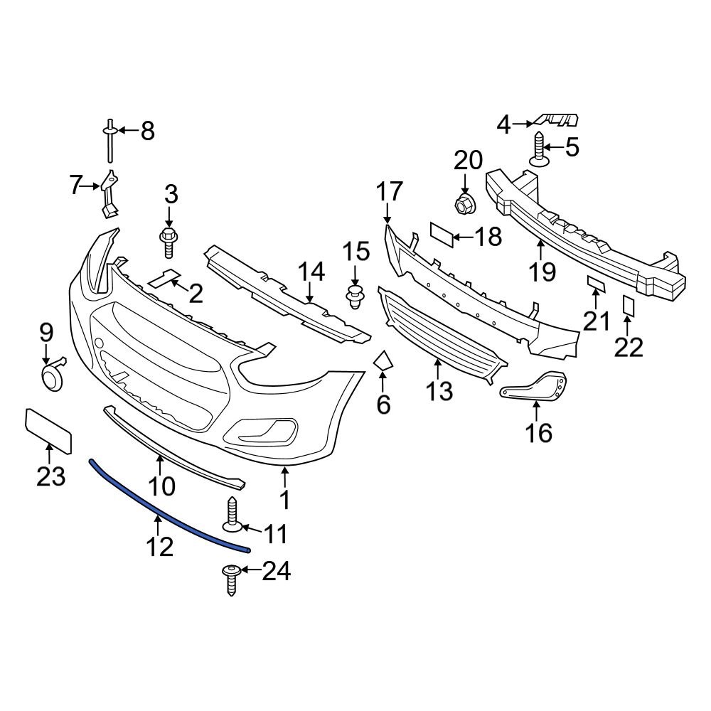 Hyundai OE 863571R000 - Spoiler Seal