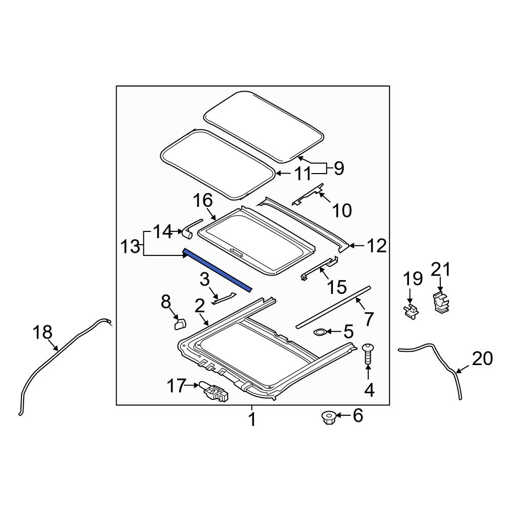 Hyundai OE 81641F2000 Sunroof Deflector