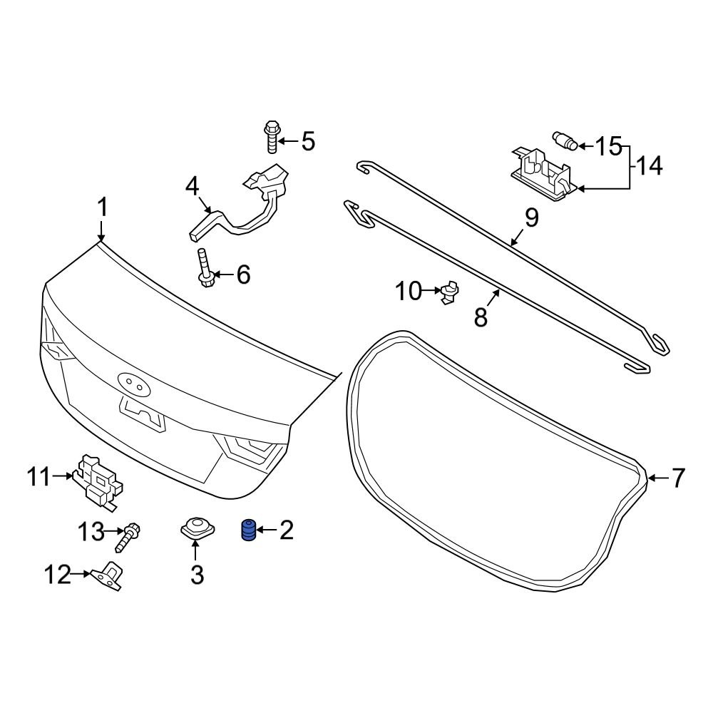 Hyundai OE 1737616028B - Rear Deck Lid Stop Buffer