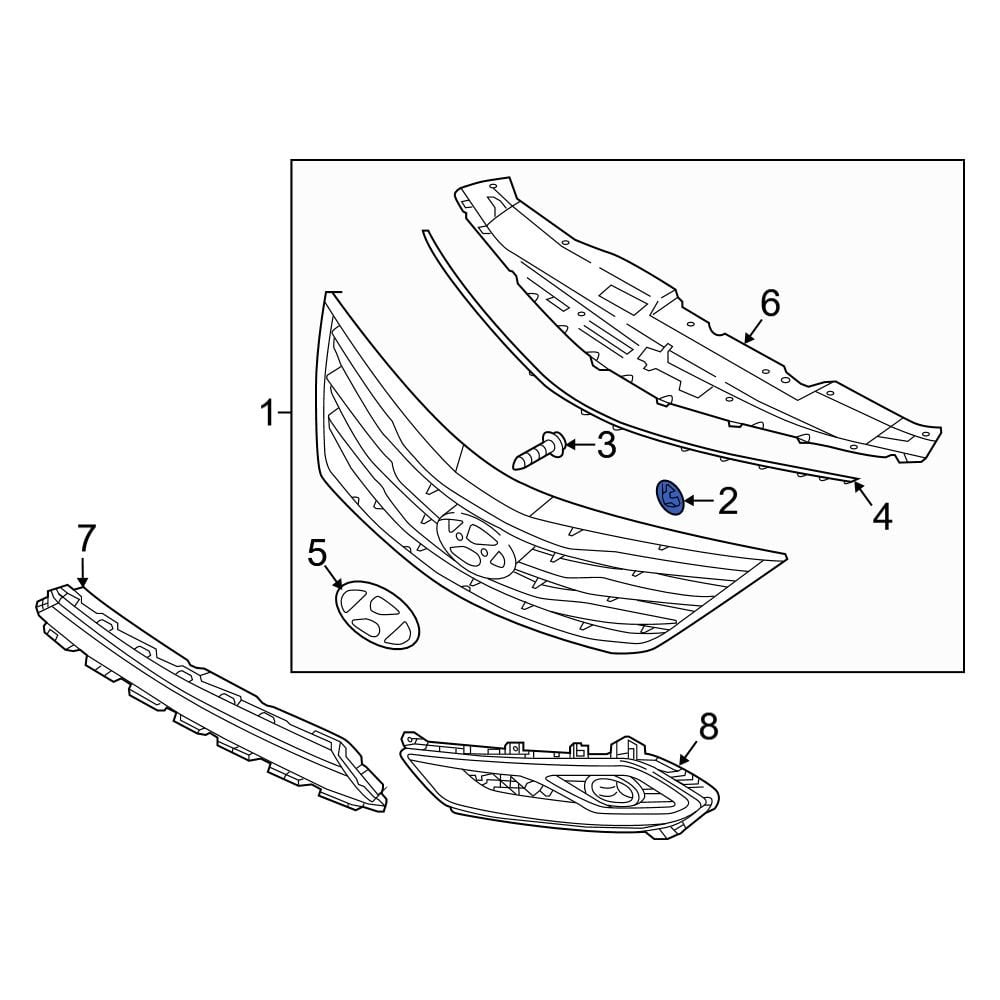 Hyundai OE 8665517000 - Grille Emblem Nut