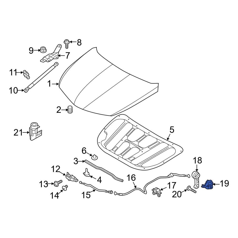 Hyundai OE 811803S000 - Hood Release Handle Bracket