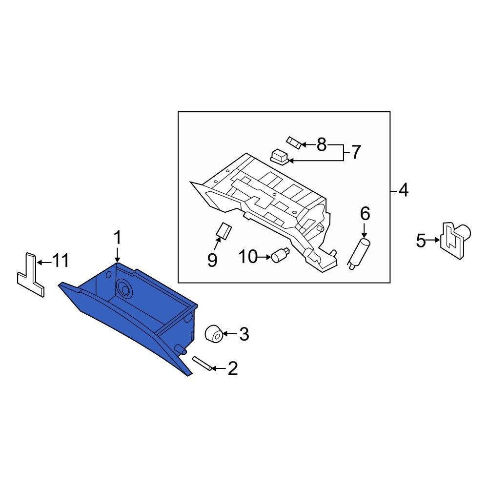 Hyundai OE 845103V000YDA Front Glove Box