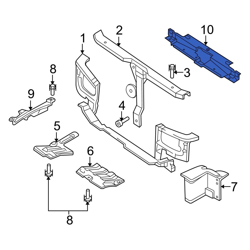 Hyundai OE 863502D700 - Front Radiator Support Baffle