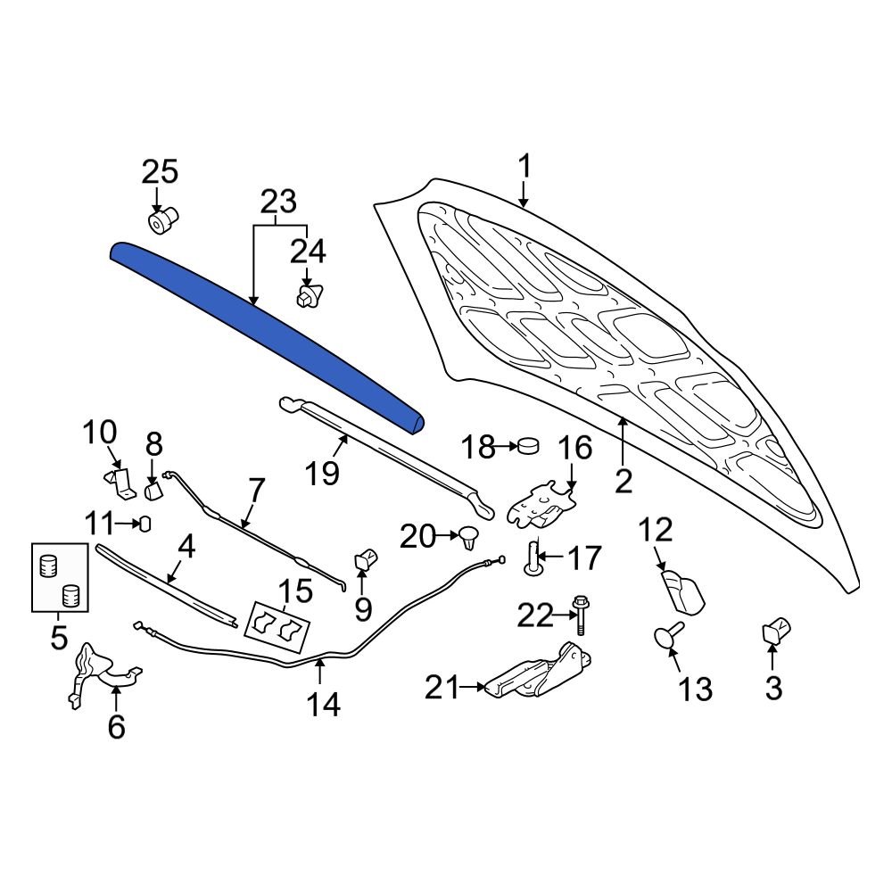 Hyundai OE 863502D520 Front Hood Molding