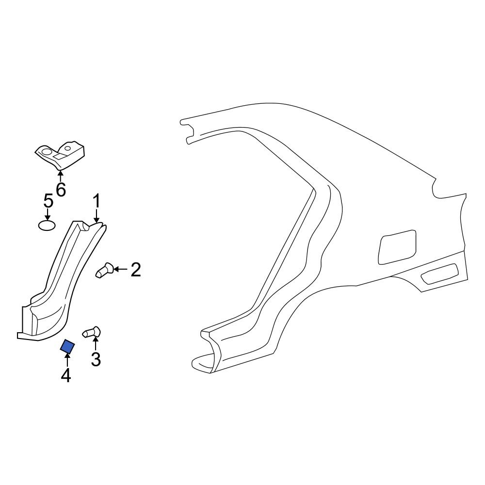 Hyundai OE 8682528000 Quarter Panel Splash Shield Nut