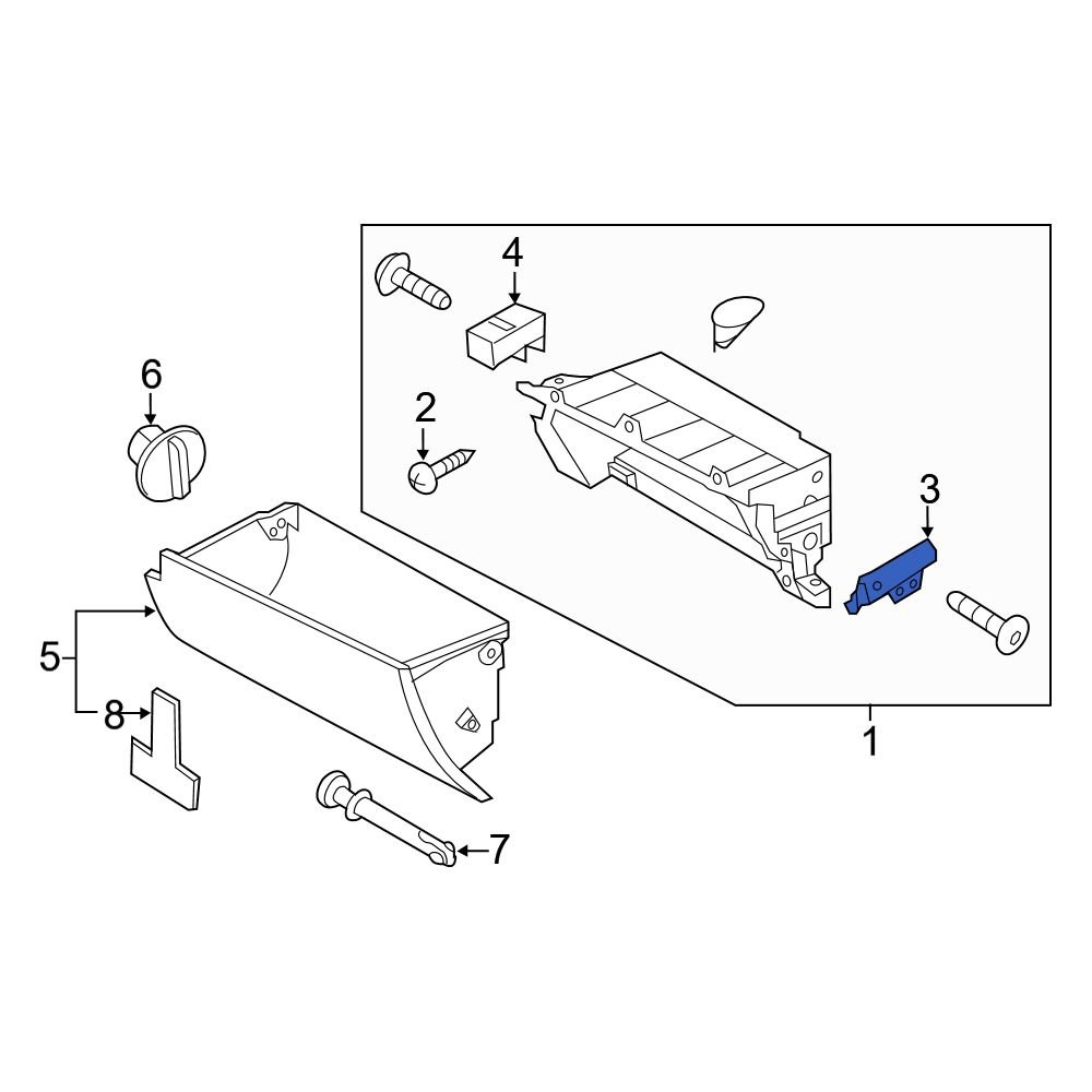 Hyundai OE 845433J000 Front Glove Box Support