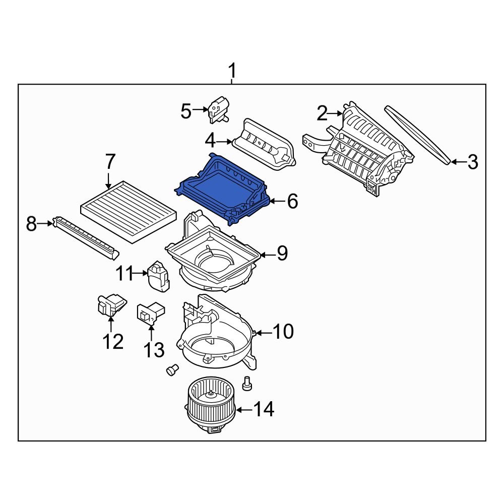 Hyundai OE 97131F2000 Cabin Air Filter Case
