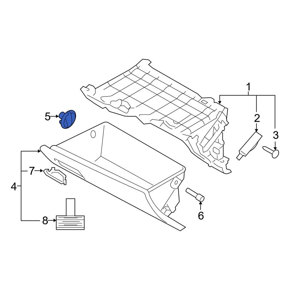 Hyundai OE 84523B1000TRY Front Glove Box Door Bumper
