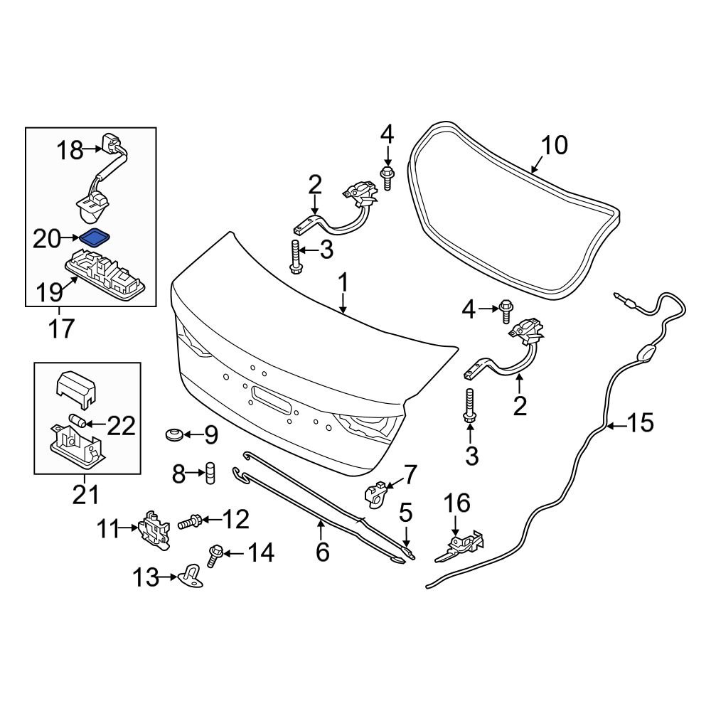 Hyundai OE 95769F2000 Trunk Lid Release Switch Gasket
