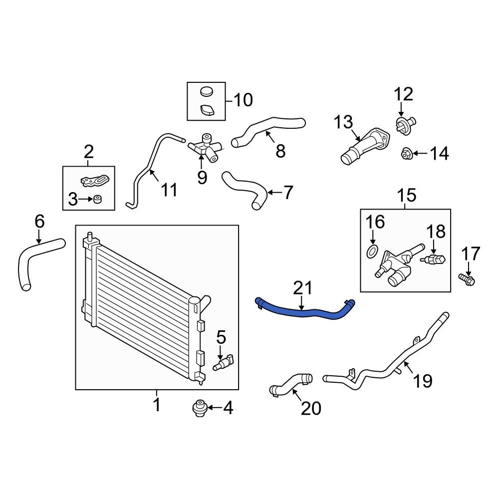 Hyundai OE 254722E000 Engine Coolant Bypass Hose