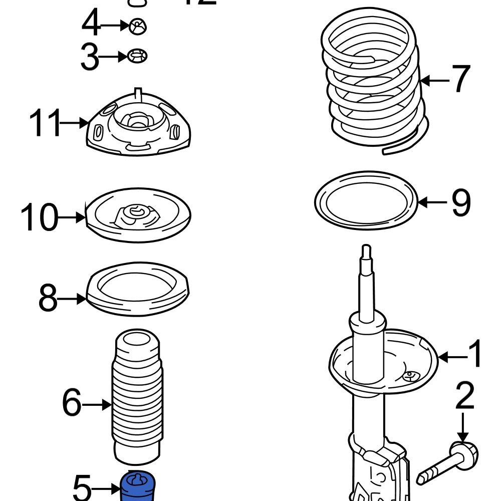 Hyundai OE 5462626000 Front Suspension Strut Bumper
