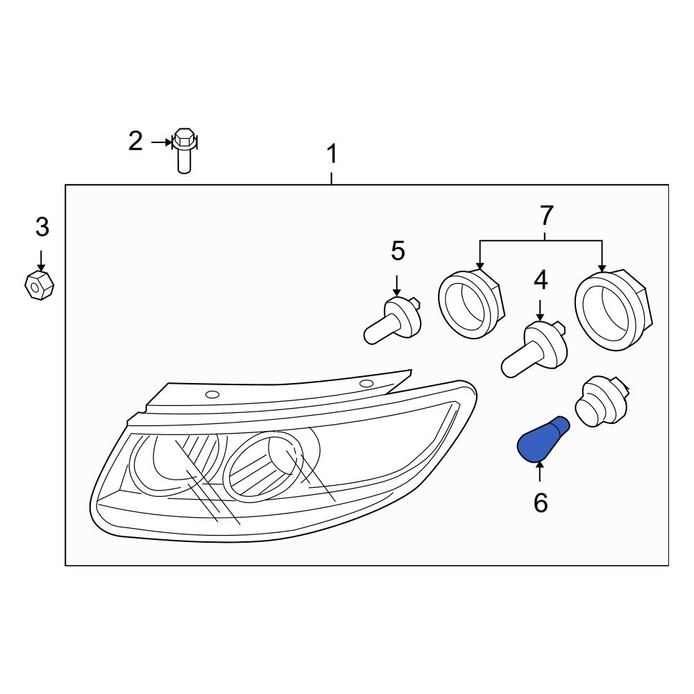 Hyundai OE 1864427088N Upper Tail Light Bulb