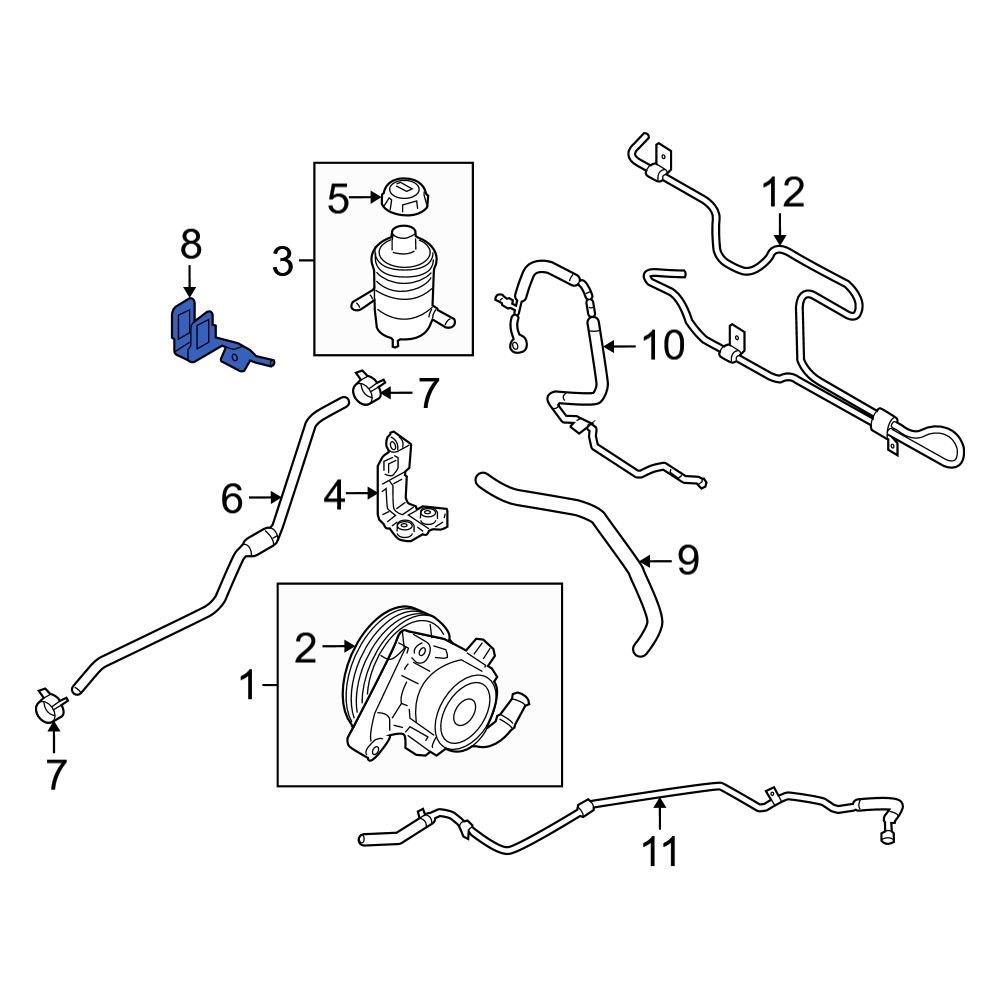 Hyundai OE 572412B300 Power Steering Return Hose Bracket