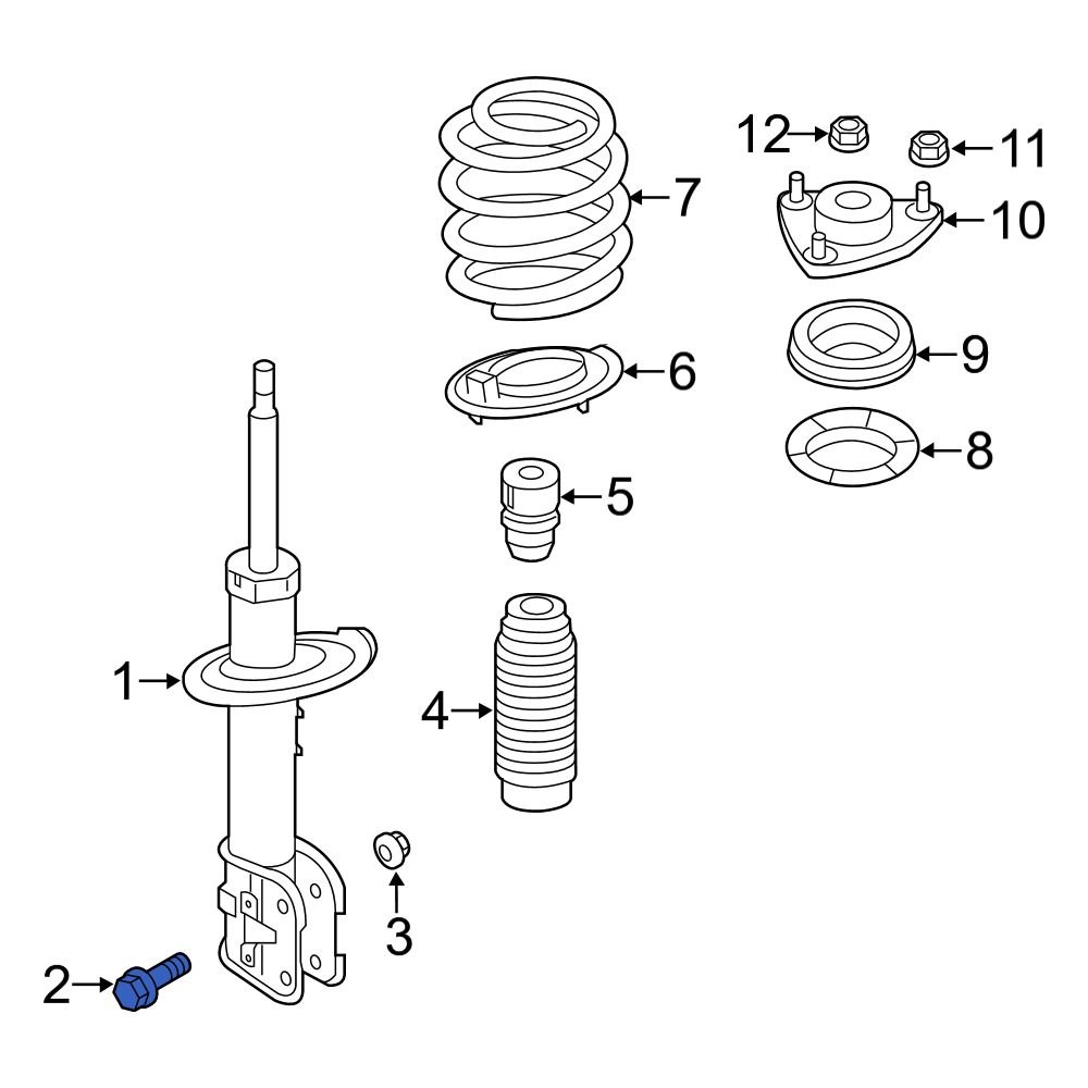Hyundai OE 54645C1000 - Suspension Strut Bolt