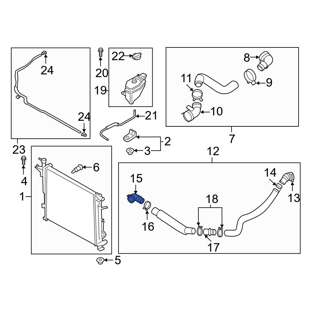 Hyundai OE 25485L1040 Upper Radiator Coolant Hose Adapter