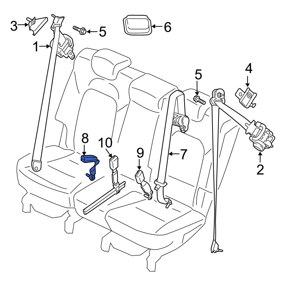 Hyundai OE 89840S1100NNB Rear Right Seat Belt Receptacle