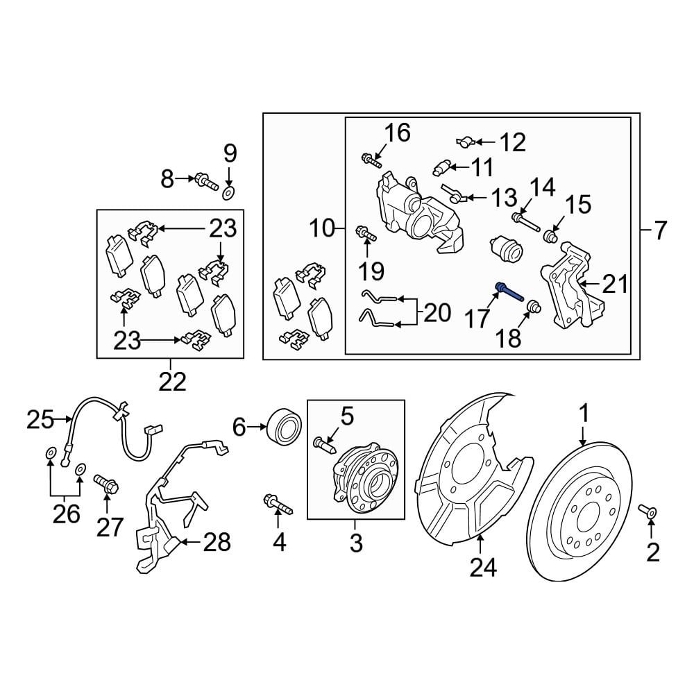 Hyundai OE 581622F300 - Rear Lower Disc Brake Caliper Pin