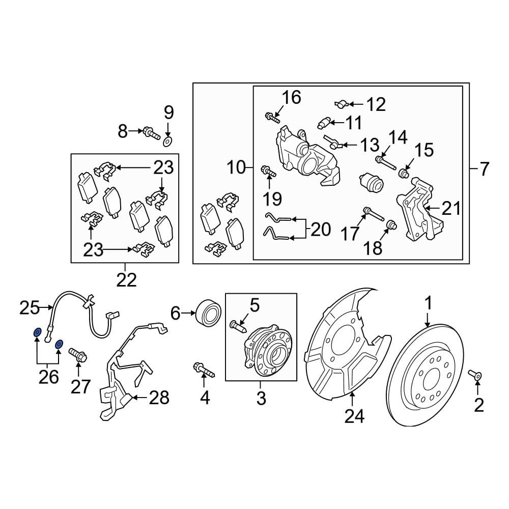 Hyundai OE 587971R000 - Brake Hydraulic Hose Caliper Bolt Washer