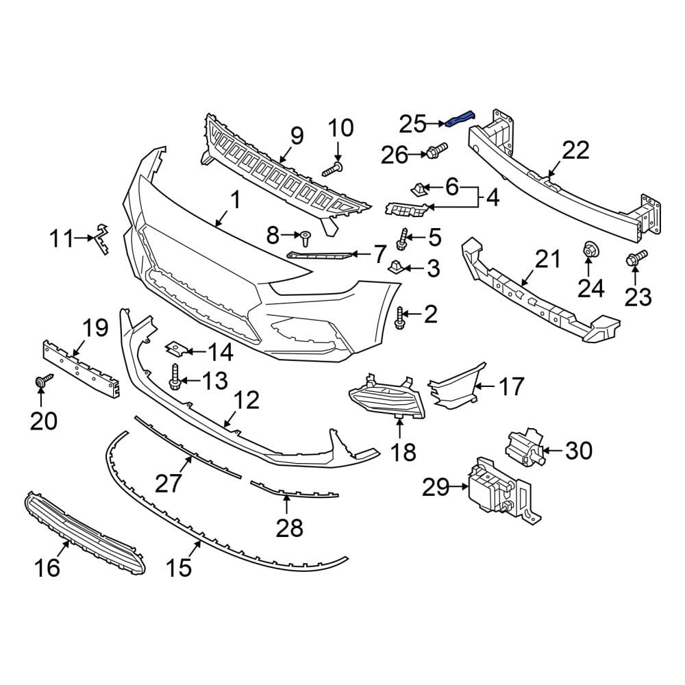 Hyundai OE 86556F2000 Front Bumper Cover Support Rail