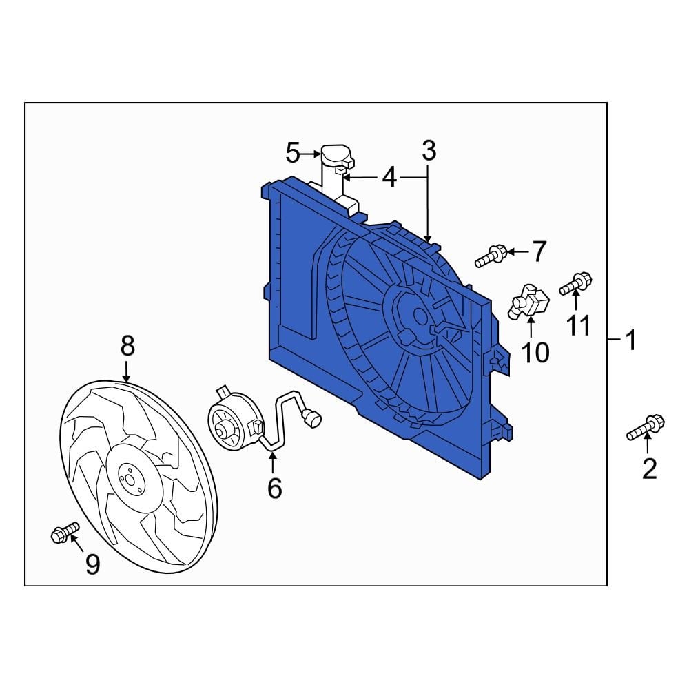 Hyundai OE 25350F2000 Front Engine Cooling Fan Shroud