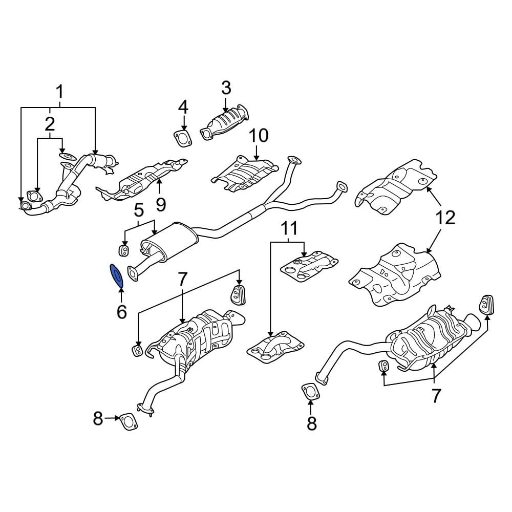 Hyundai OE 287513S100 - Front Catalytic Converter Gasket
