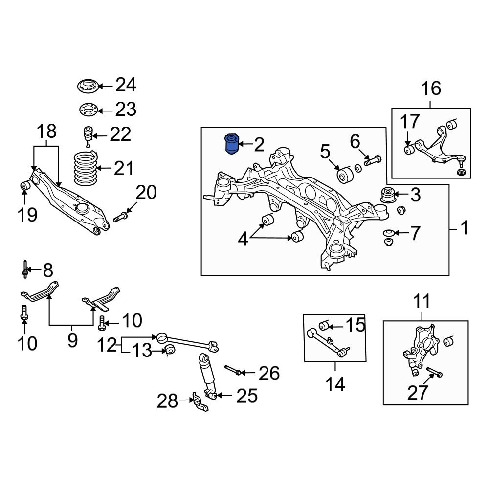 Hyundai OE 554182B000 Front Suspension Crossmember Insulator