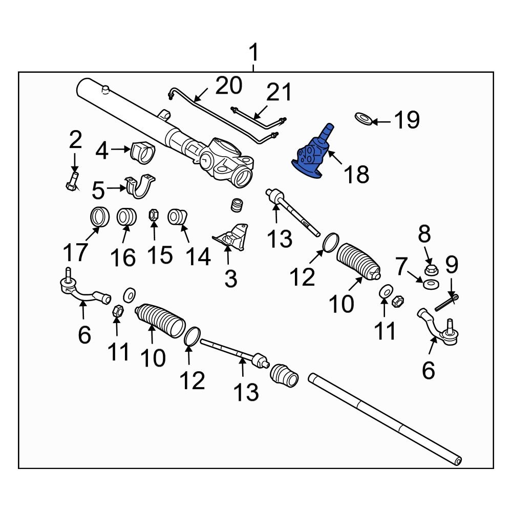 Hyundai OE 577163M530 Front Rack And Pinion Steering Pinion Shaft