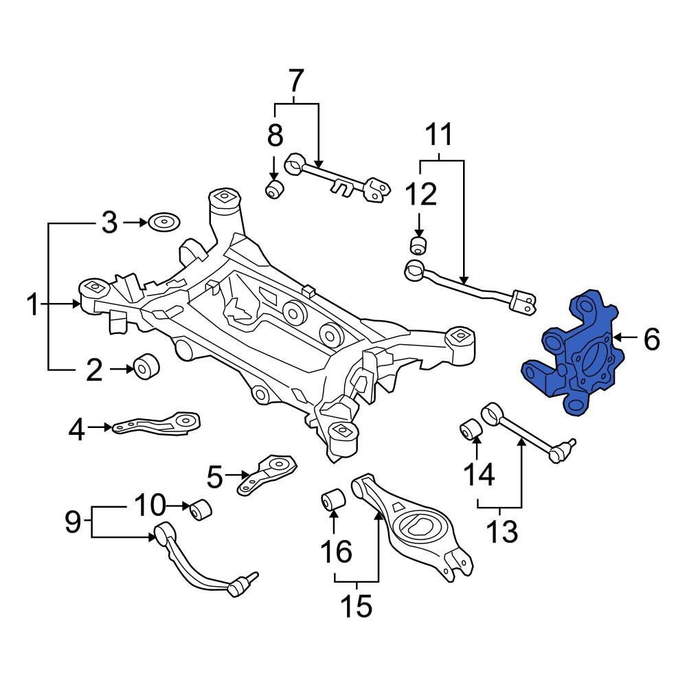 Hyundai OE 527203T000 Rear Right Suspension Knuckle