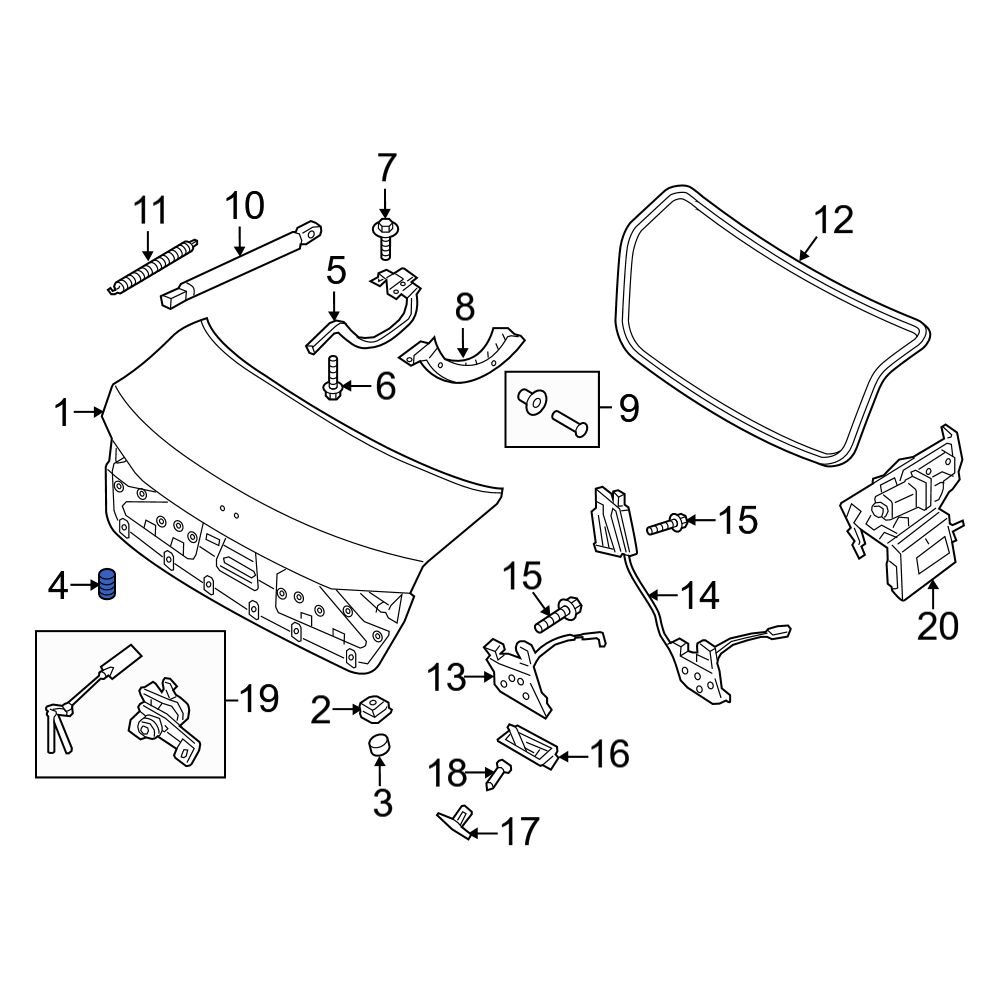 Hyundai OE 817382V000 - Rear Upper Liftgate Bump Stop