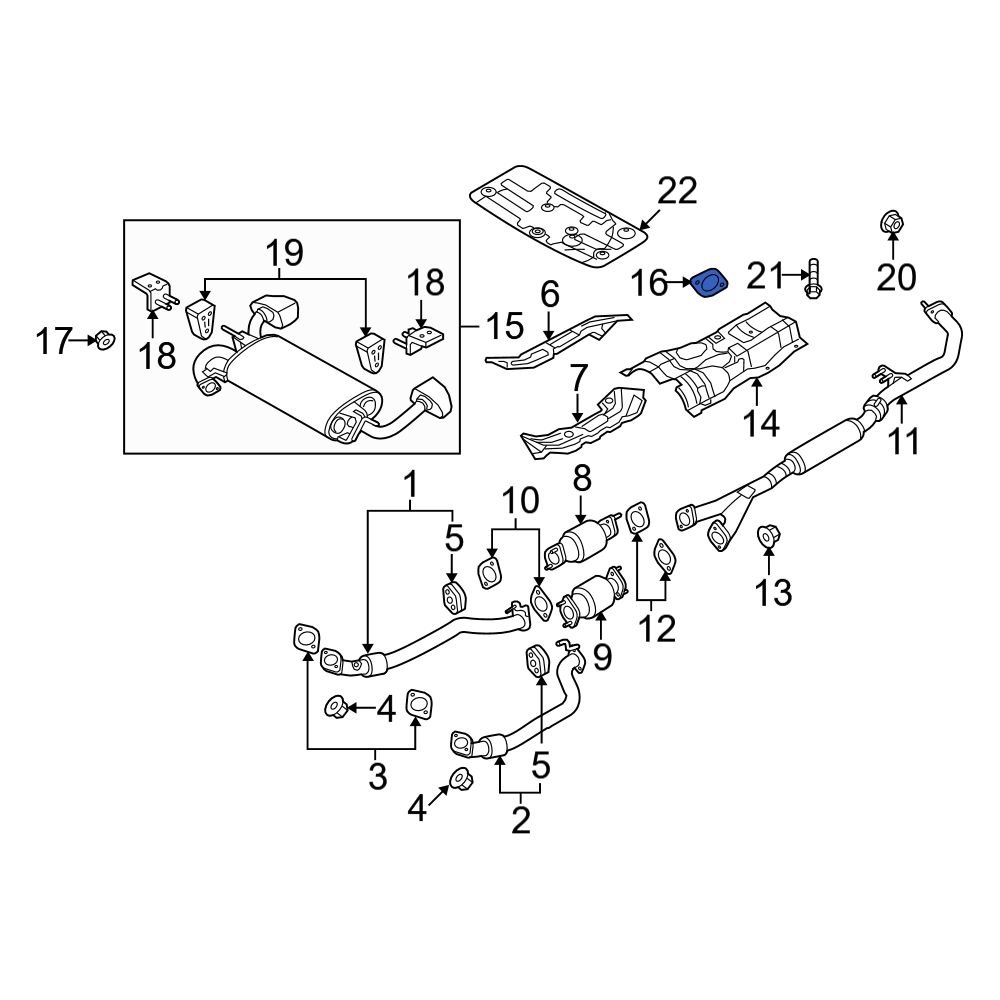 Hyundai OE 287513S100 - Front Lower Exhaust Pipe Flange Gasket