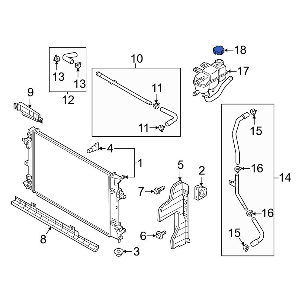 Hyundai OE 25330D3000 Engine Coolant Reservoir Cap