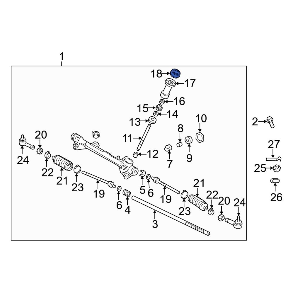 Hyundai OE 56517F2000 Front Steering Coupling Boot