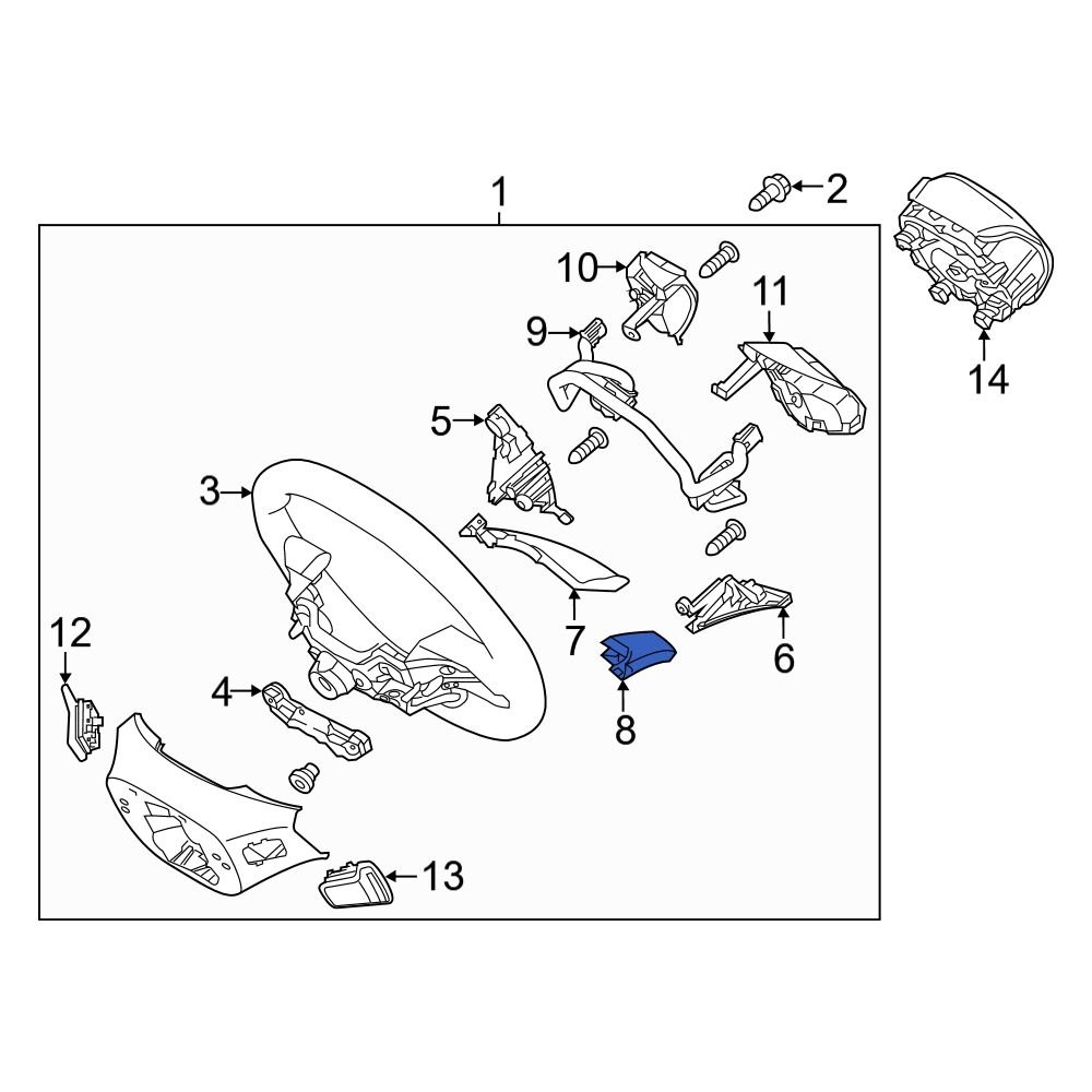 Hyundai OE 56171F2BA0VCS Front Left Steering Wheel Trim